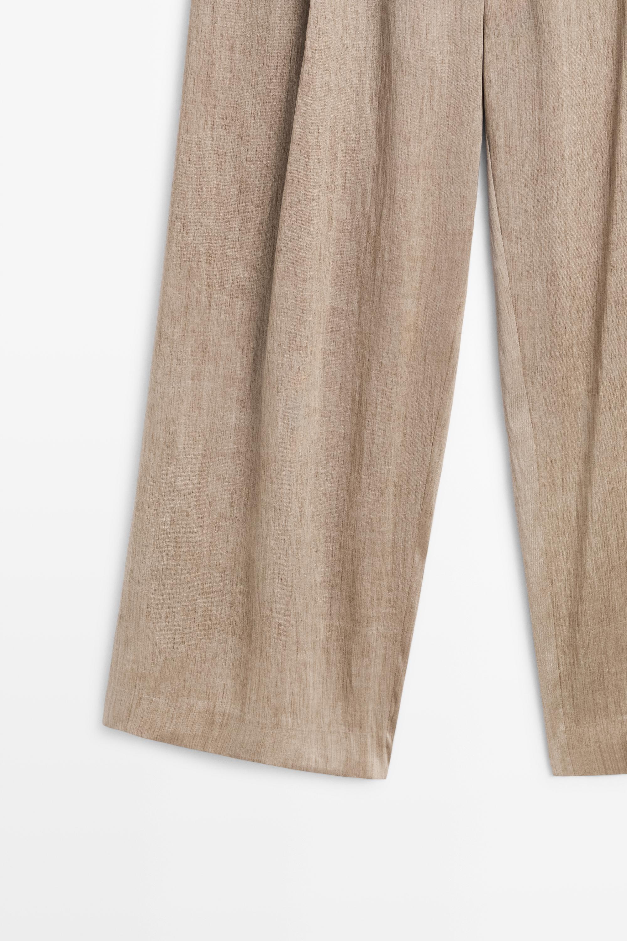 Satin pleated pants with elastic detail - STUDIO